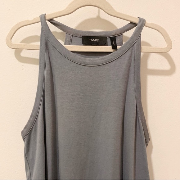 THEORY racer back mini dress light blue small - Picture 3 of 5